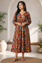 Floral Cotton Long Kurti