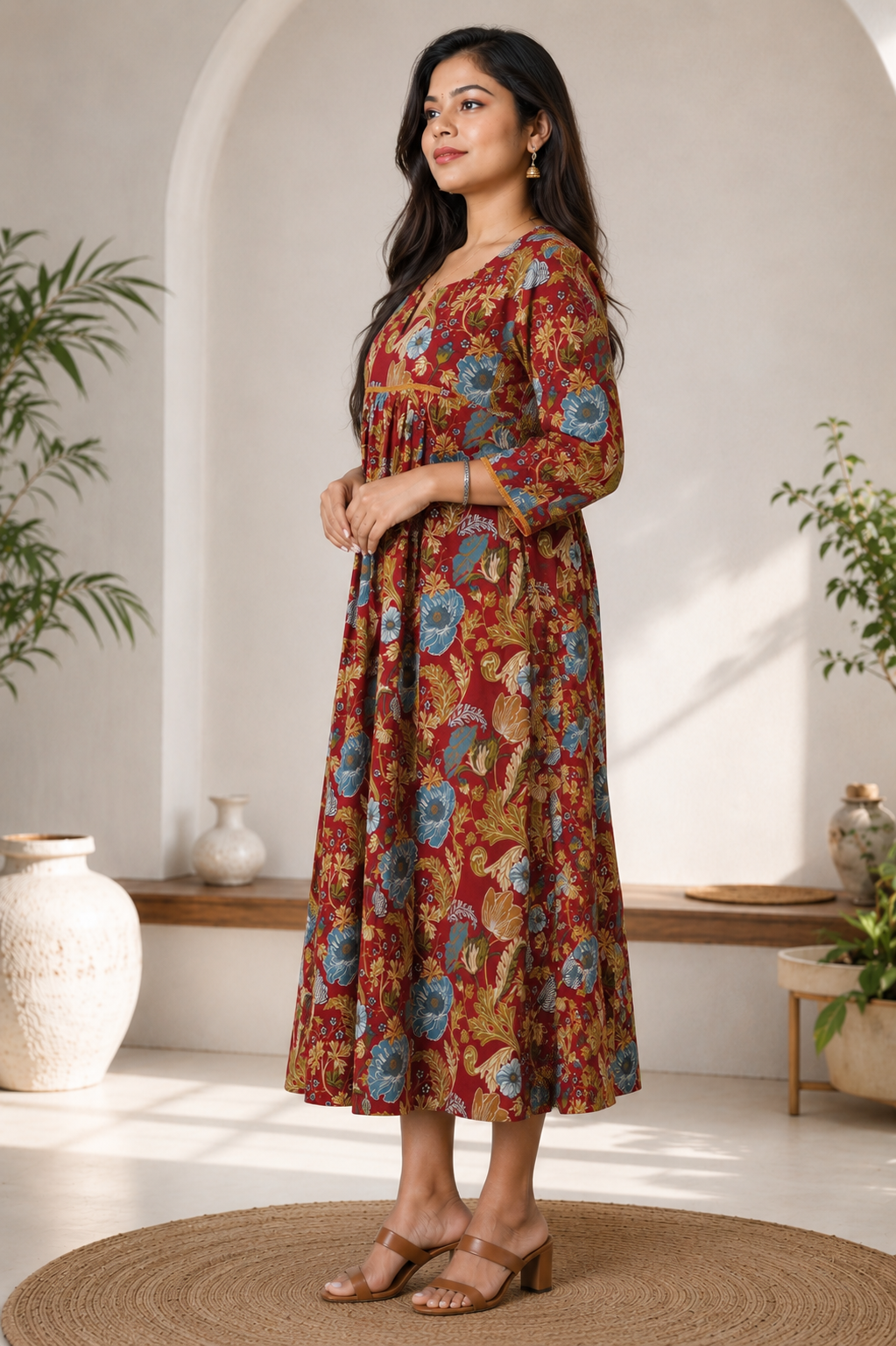 Floral Cotton Long Kurti
