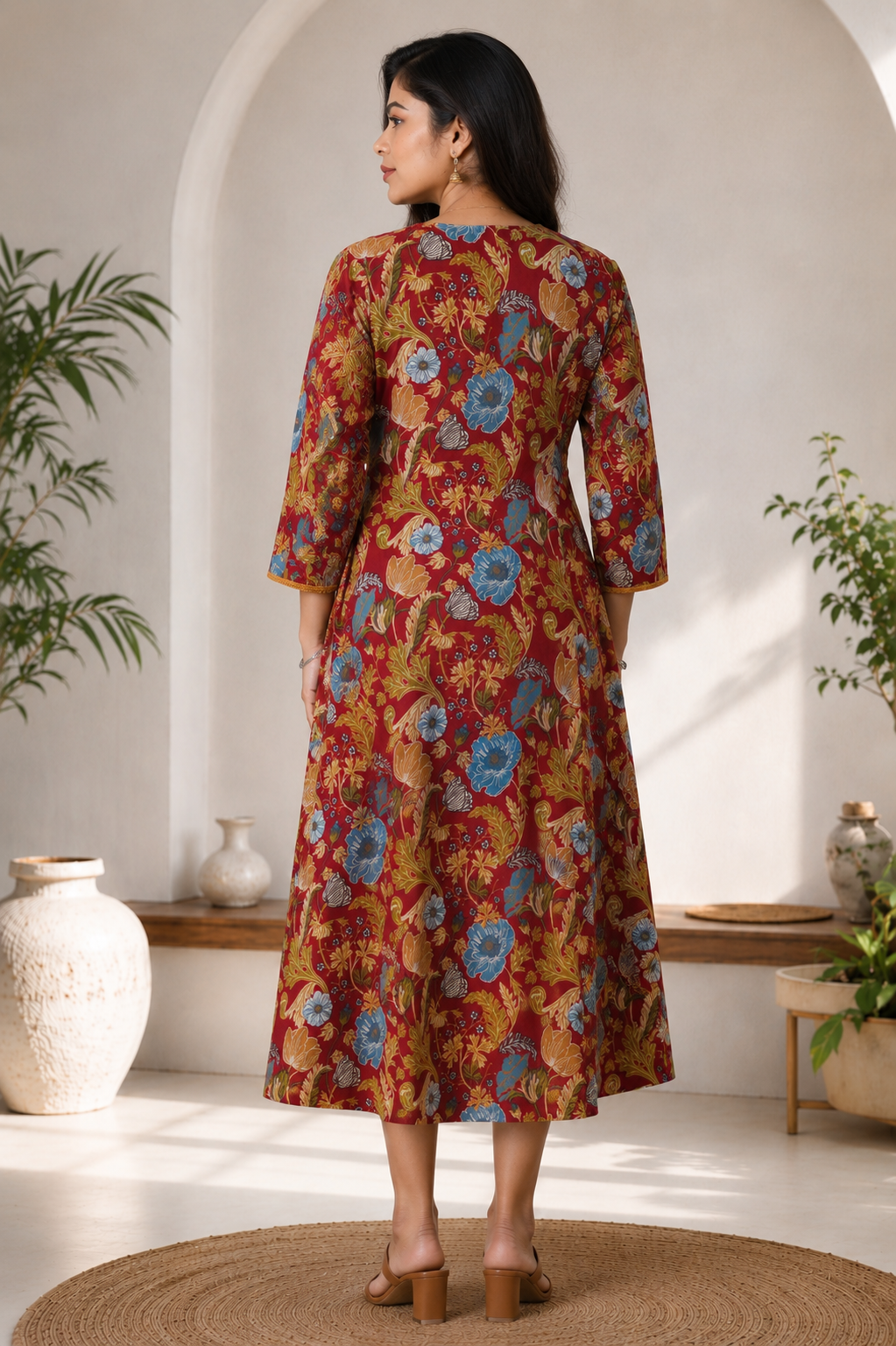 Floral Cotton Long Kurti