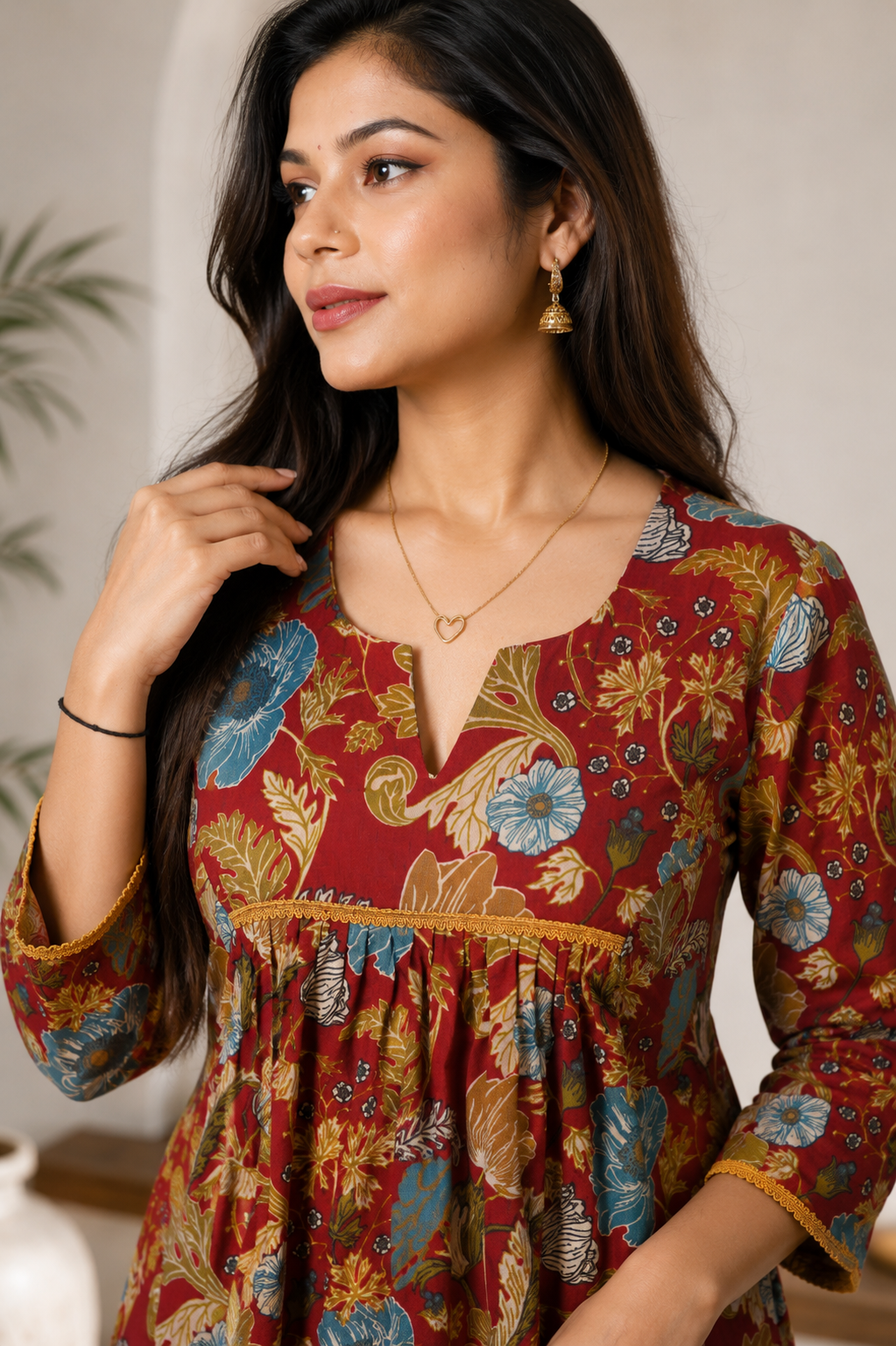 Floral Cotton Long Kurti