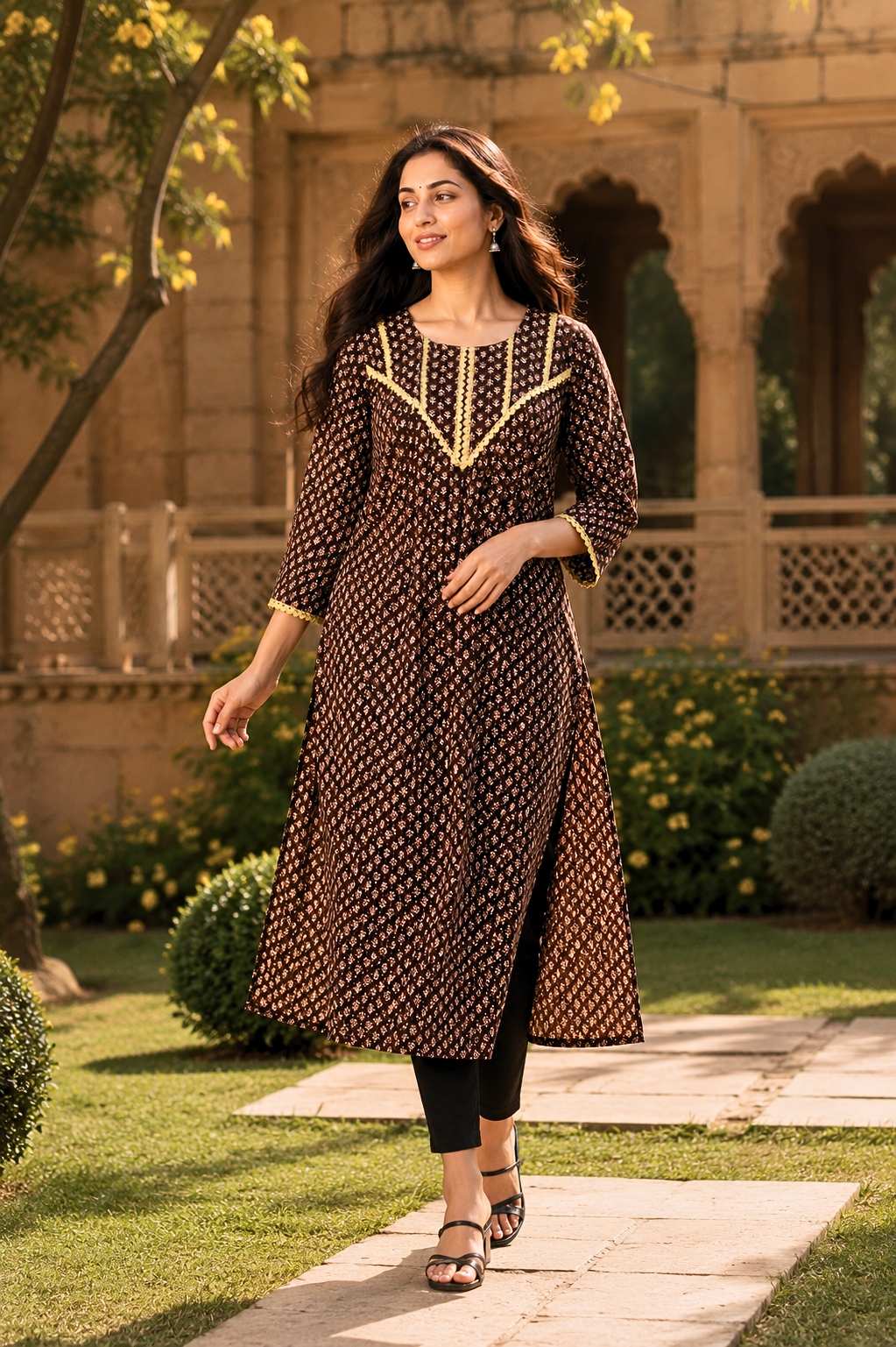 Dark brown long kurti