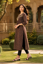 Dark brown long kurti