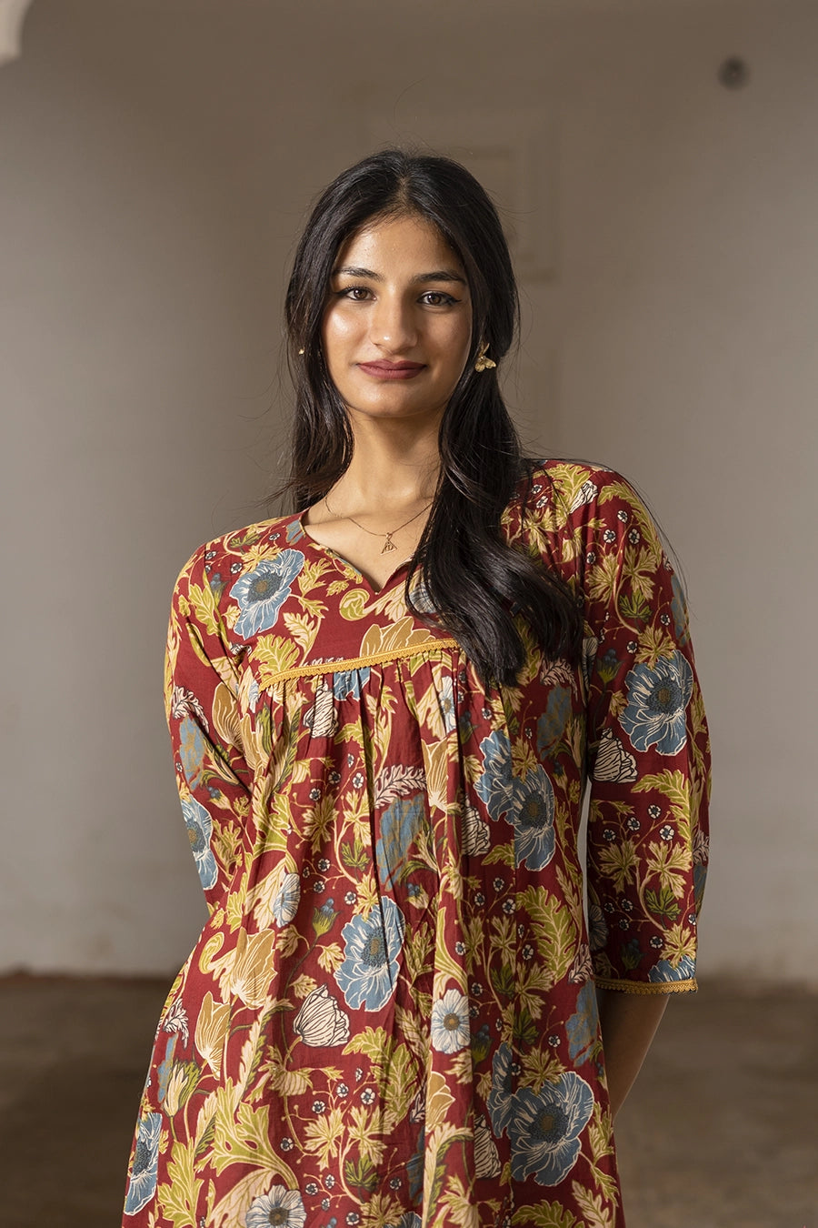 Floral Cotton Long Kurti