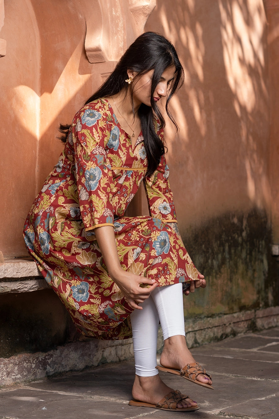 Floral Cotton Long Kurti