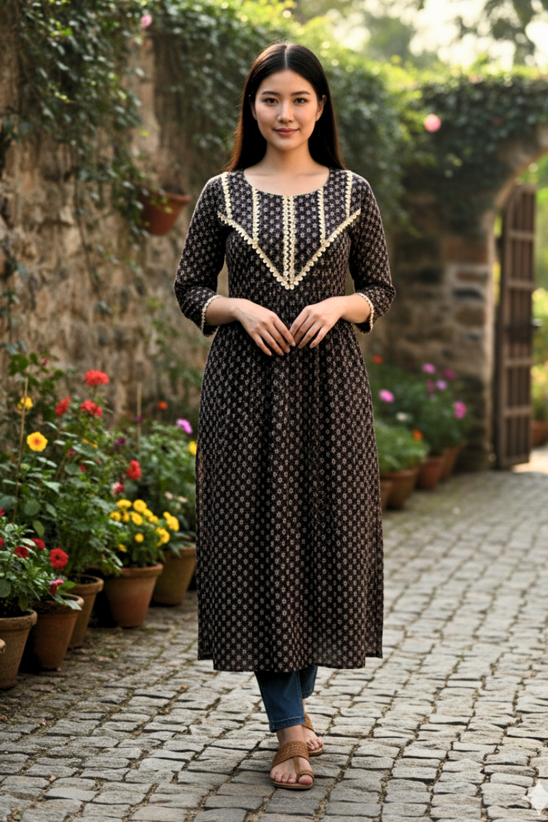 Black Lace Kurti