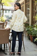 Soft Floral Printed Shirt-Style Kurti