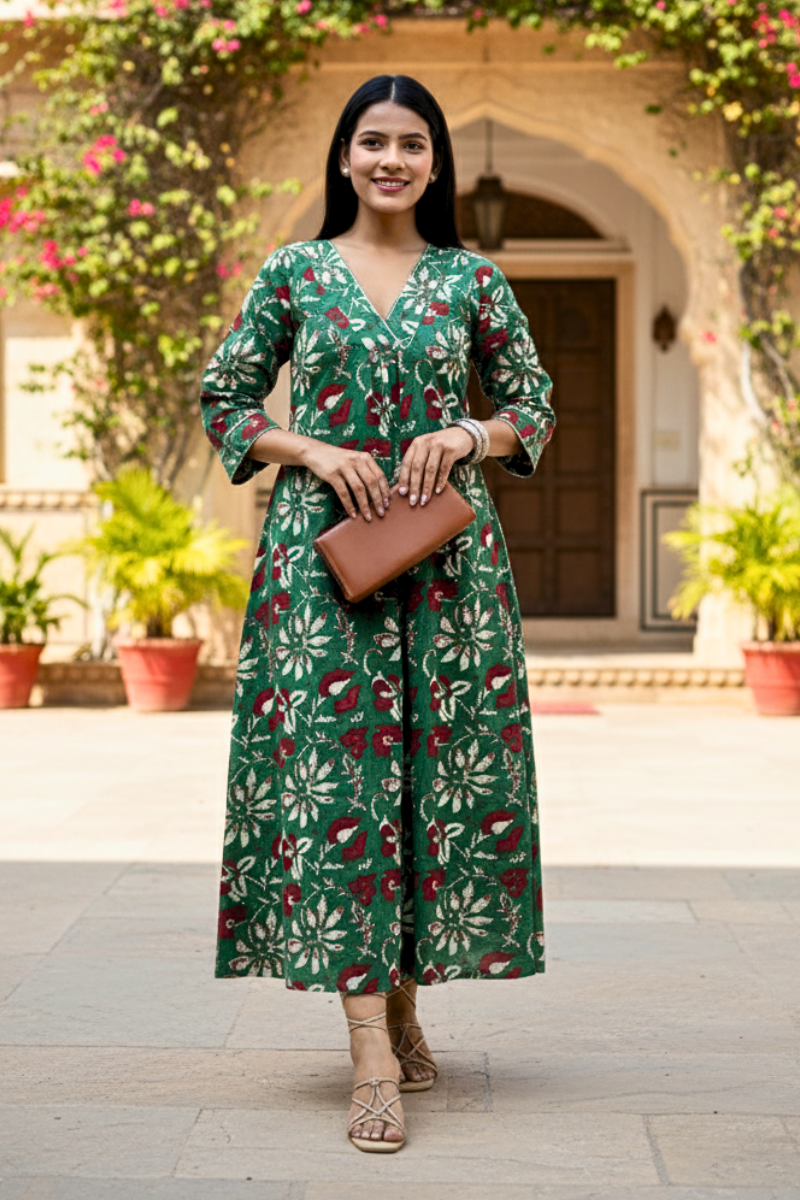Green Anarkali Kurti