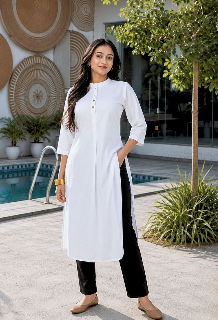White Cotton Kurta
