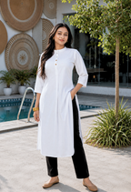 White Cotton Kurta