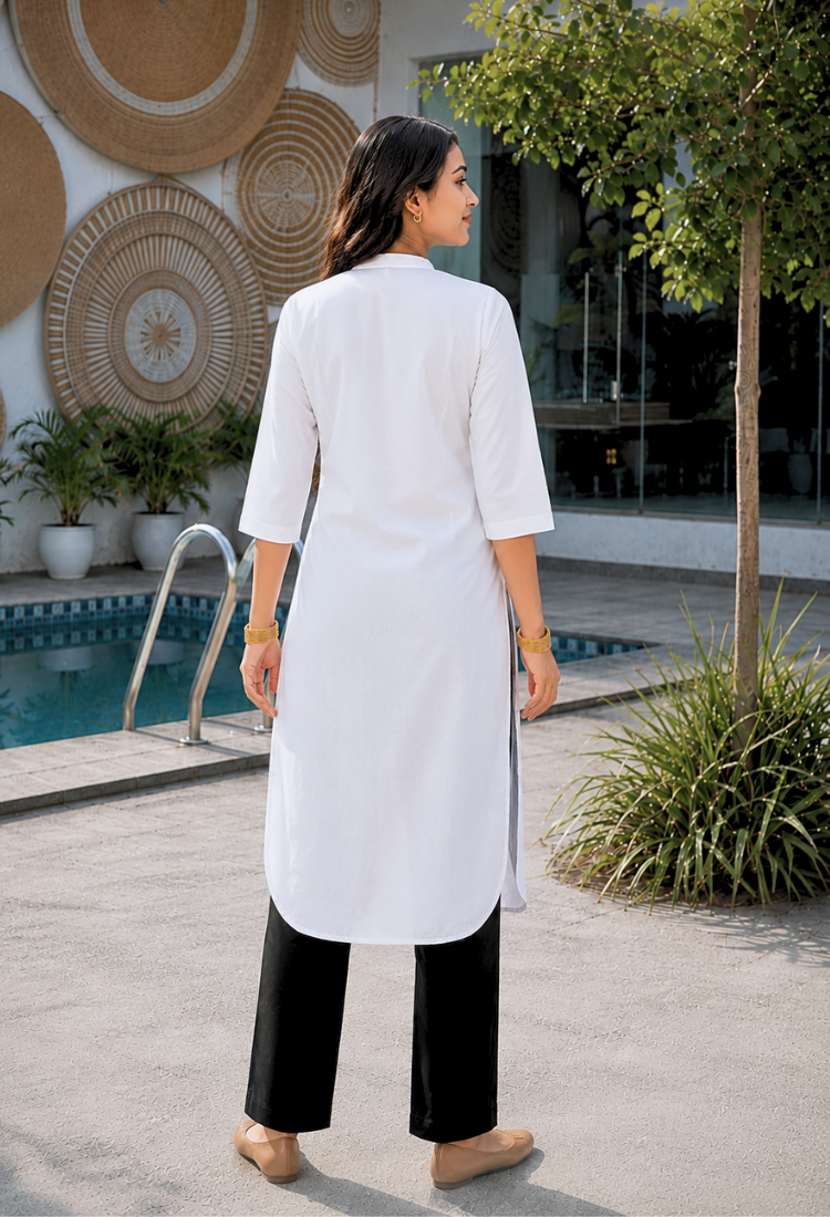 White Cotton Kurta