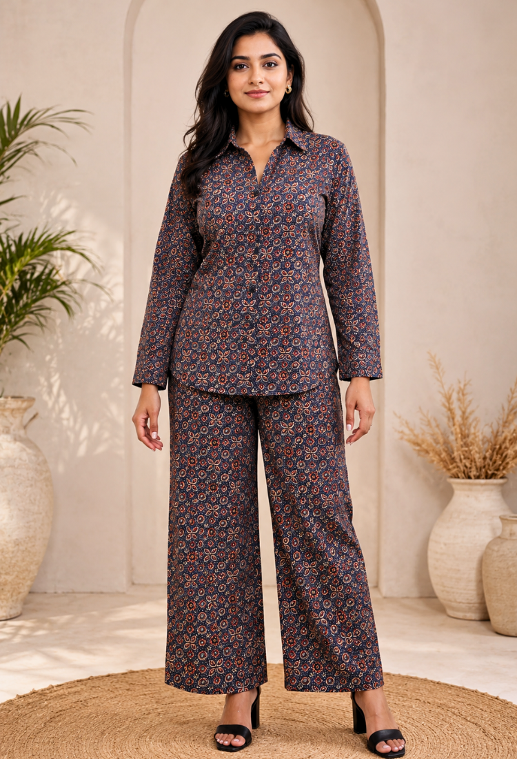 avAraNIya® Pure Cotton Ajrakh Co-ord Set