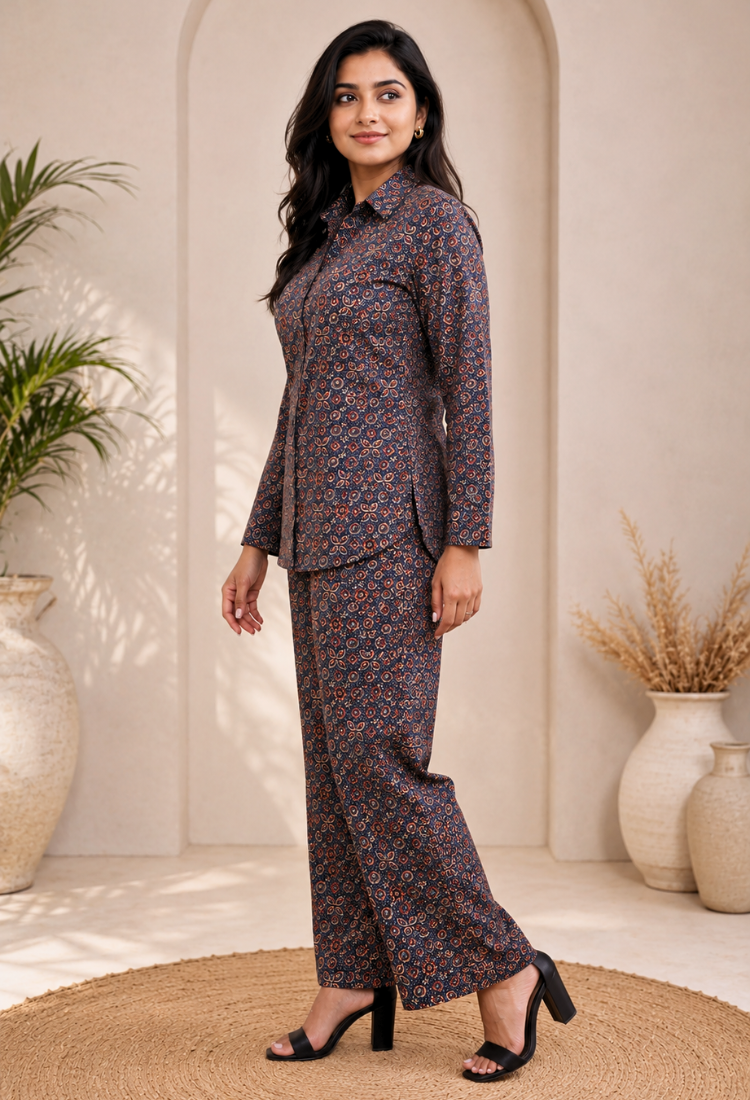 avAraNIya® Pure Cotton Ajrakh Co-ord Set