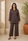 avAraNIya® Pure Cotton Ajrakh Co-ord Set (BLACK)