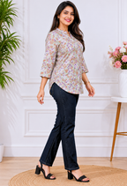 Floral Sage Green Cotton Shirt
