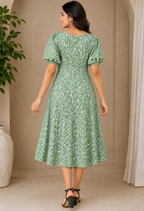 avAraNIya® Abstract Print Crepe Midi Dress