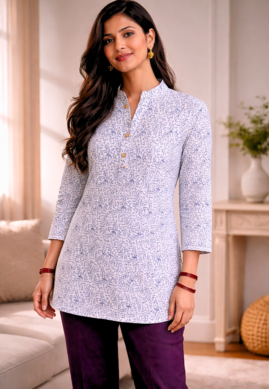 Printed Cotton Short Kurti