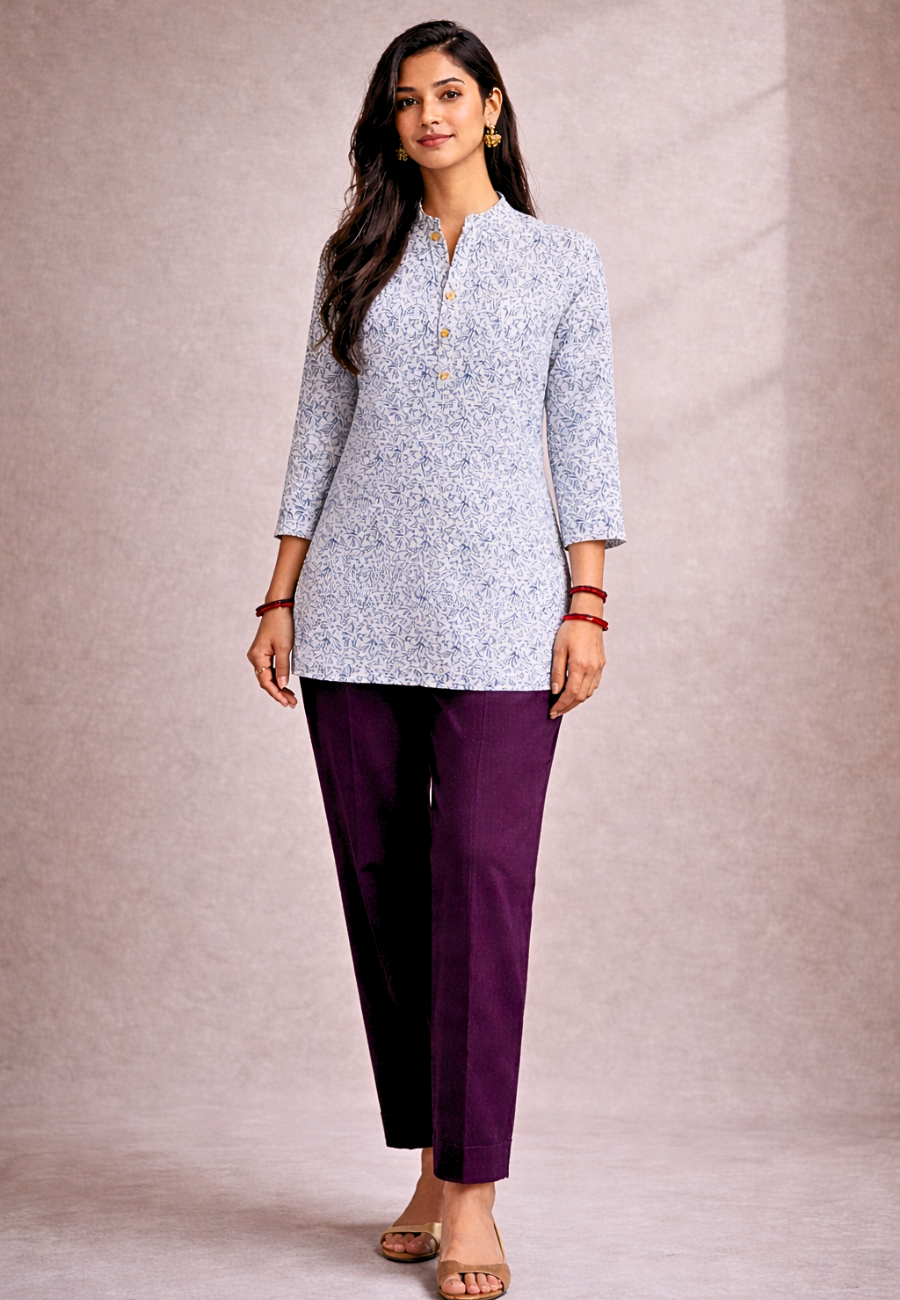 Printed Cotton Short Kurti