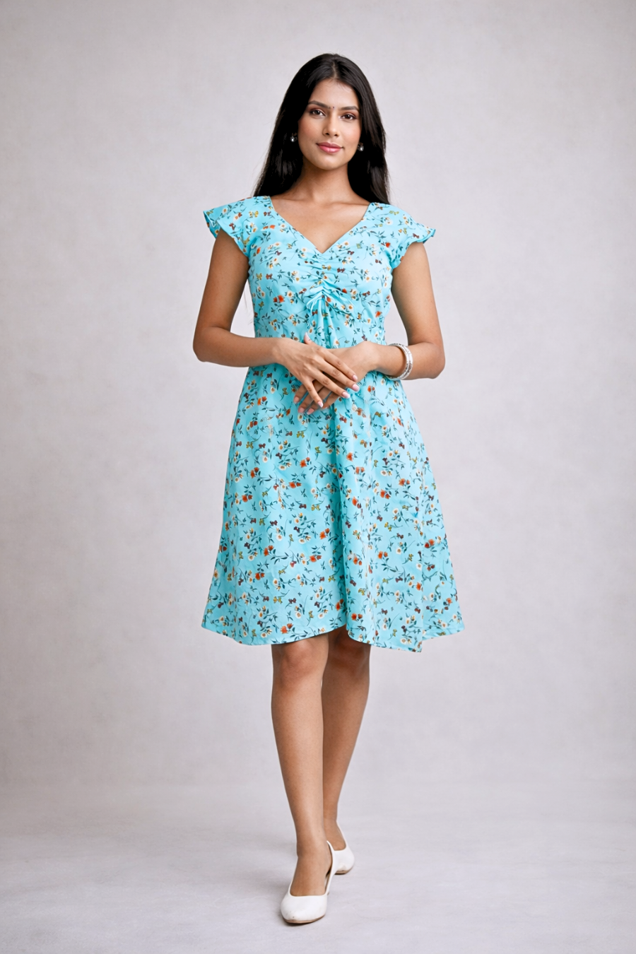 Floral Printed Short Dress for Women
