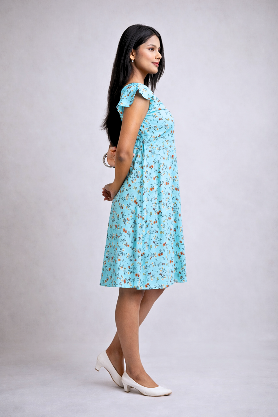 Floral Printed Short Dress for Women