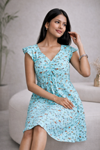 Floral Printed Short Dress for Women