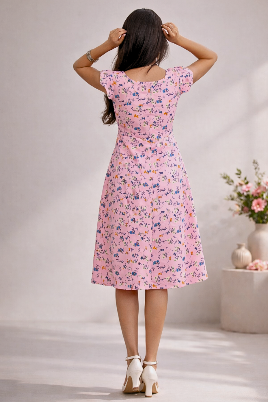 Floral Printed Short Dress for Women