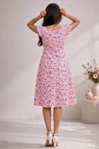 Floral Printed Short Dress for Women
