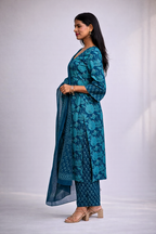 Floral Printed Kurta & Dupatta Set