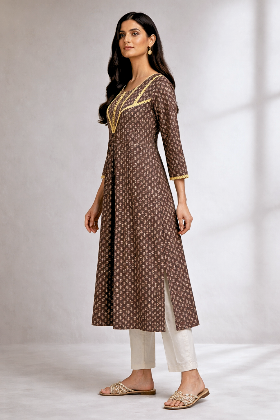 Dark brown long kurti