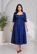 American Crepe Starry Charm Midi Dress