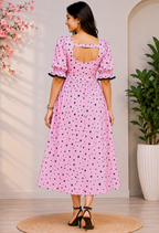 American Crepe Starry Charm Midi Dress