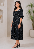 American Crepe Starry Charm Midi Dress