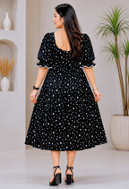 American Crepe Starry Charm Midi Dress