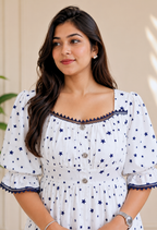 American Crepe Starry Charm Midi Dress