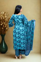 Floral Printed Kurta & Dupatta Set